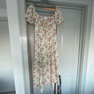 Yellow Floral Midi Sundress